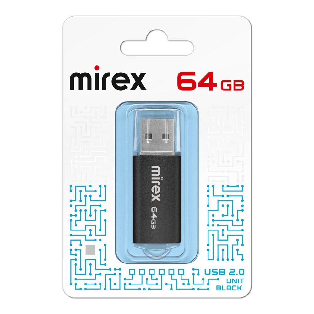 USB 2.0 Flash накопитель 64GB Mirex Unit, чёрный 4