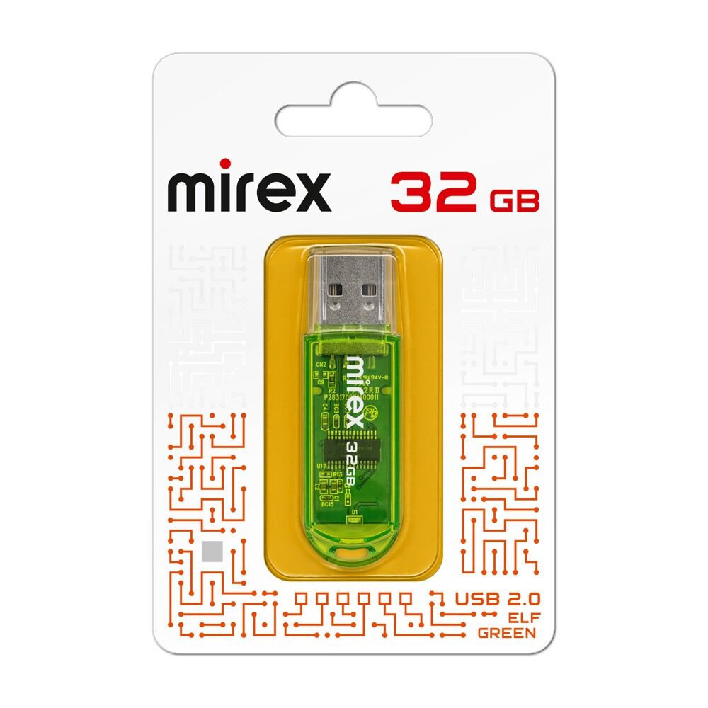 USB 2.0 Flash накопитель 32GB Mirex Elf, зелёный 5