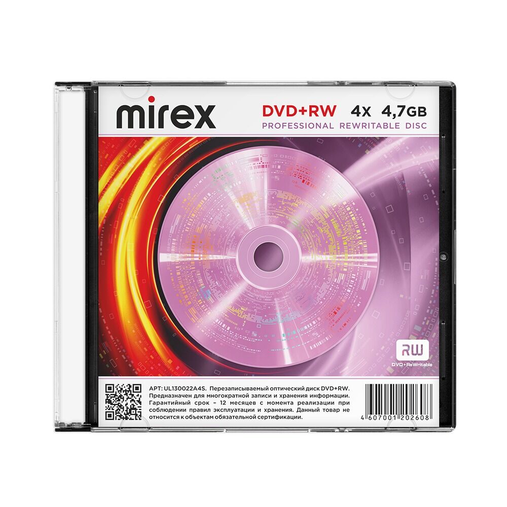 Диск DVD+RW Mirex Brand 4X 4,7GB Slim case 2