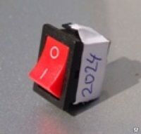 Выключатель 1-кнопочный малый, 250 В, 6А, ON-OFF, красный (RWB-201, SC-768) Rexant