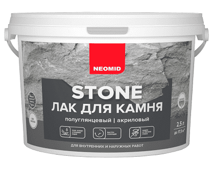 Лак ВД (мокрый камень) «НЕОМИД Stone» 2.5 л