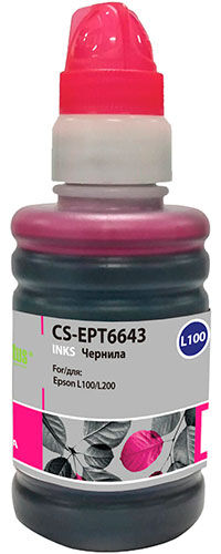 Чернила Cactus (CS-EPT6643) для СНПЧ EPSON L100/L110/L200/L210/L300, пурпурные, 01 л (CS-EPT6643) для СНПЧ EPSON L100/L1