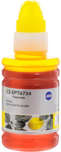 Чернила Cactus (CS-EPT6734) для СНПЧ EPSON L800/L810/L850/L1800, желтые, 01 л (CS-EPT6734) для СНПЧ EPSON L800/L810/L850