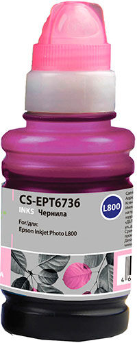Чернила Cactus (CS-EPT6736) для СНПЧ EPSON L800/L810/L850/L1800, светло-пурпурные, 01 л (CS-EPT6736) для СНПЧ EPSON L800