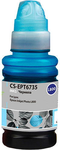 Чернила Cactus (CS-EPT6735) для СНПЧ EPSON L800/L810/L850/L1800, светло-голубые, 01 л (CS-EPT6735) для СНПЧ EPSON L800/L
