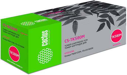 Тонер-картридж Cactus (CS-TK580M), для KYOCERA FS-C5150DN/P6021CDN, пурпурный, ресурс 2800 страниц (CS-TK580M) для KYOCE