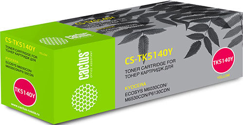 Тонер-картридж Cactus (CS-TK5140Y) для KYOCERA Ecosys M6030cdn/M6530cdn, желтый, ресурс 5000 страниц (CS-TK5140Y) для KY