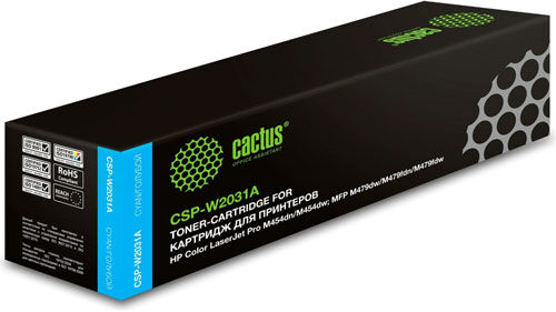 Картридж лазерный Cactus (CSP-W2031A) для HP LaserJet M454/MFP M479, голубой, ресурс 2100 страниц (CSP-W2031A) для HP La