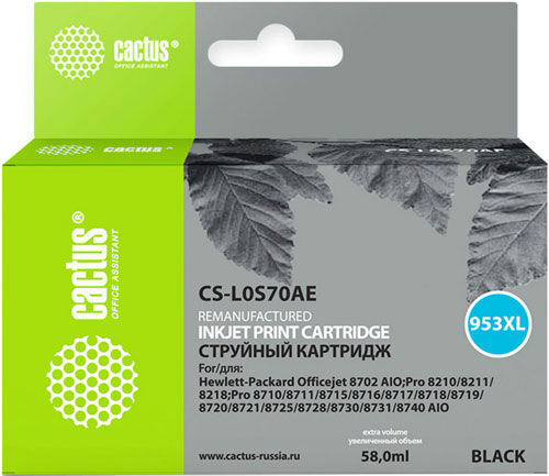 Картридж струйный Cactus CS-L0S70AE, для HP OfficeJet Pro (7740/8210/8218/8710) черный CS-L0S70AE для HP OfficeJet Pro (