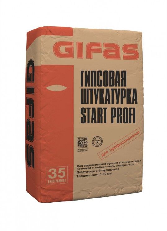 Штукатурка GIFAS гипсовая START PROFI, 40 шт/35 кг