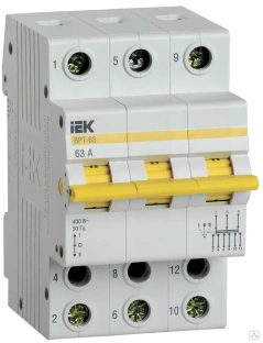 Выключатель-разъединитель трехпозиционный ВРТ-63 3P 63А IEK 