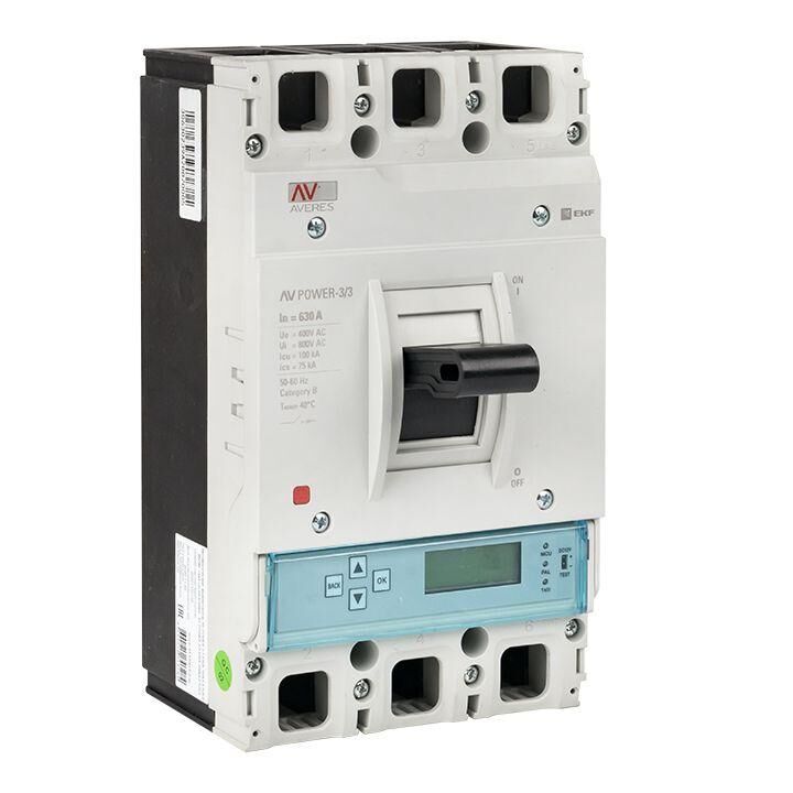 Выключатель автоматический 3п 630 А 50кА AV POWER-3/3 ETU6.0 AVERES EKF mccb-33-630-6.0-av