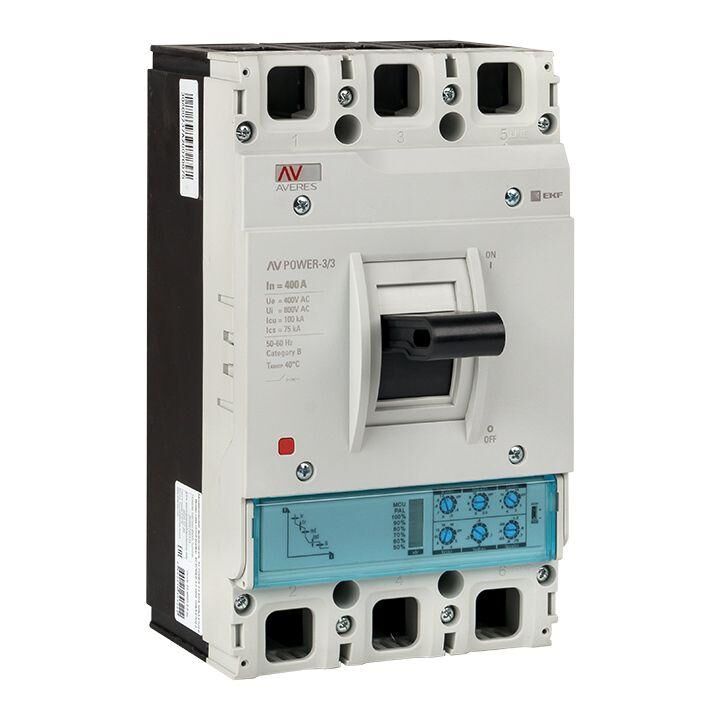 Выключатель автоматический 3п 400 А 50кА AV POWER-3/3 ETU2.0 AVERES EKF mccb-33-400-2.0-av
