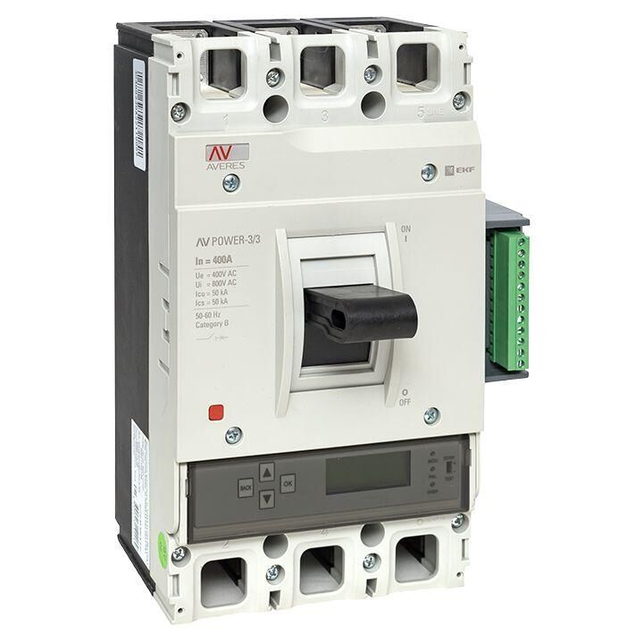 Выключатель автоматический 3п 400 А 50кА AV POWER-3/3 ETU6.2 AVERES EKF mccb-33-400-6.2-av